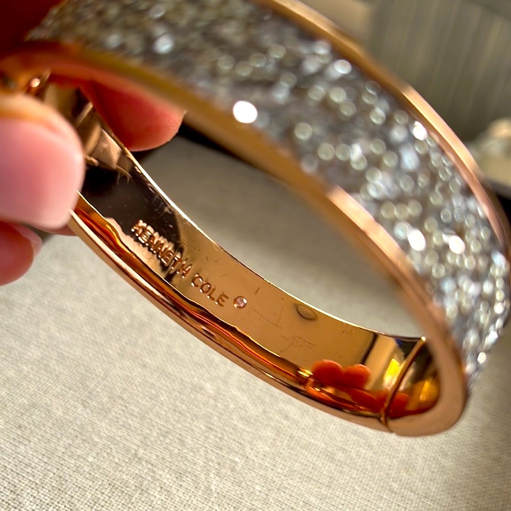 NO ADDT’L DISCOUNTS Kenneth Cole Rose Gold Silver Spangle Cuff Bracelet